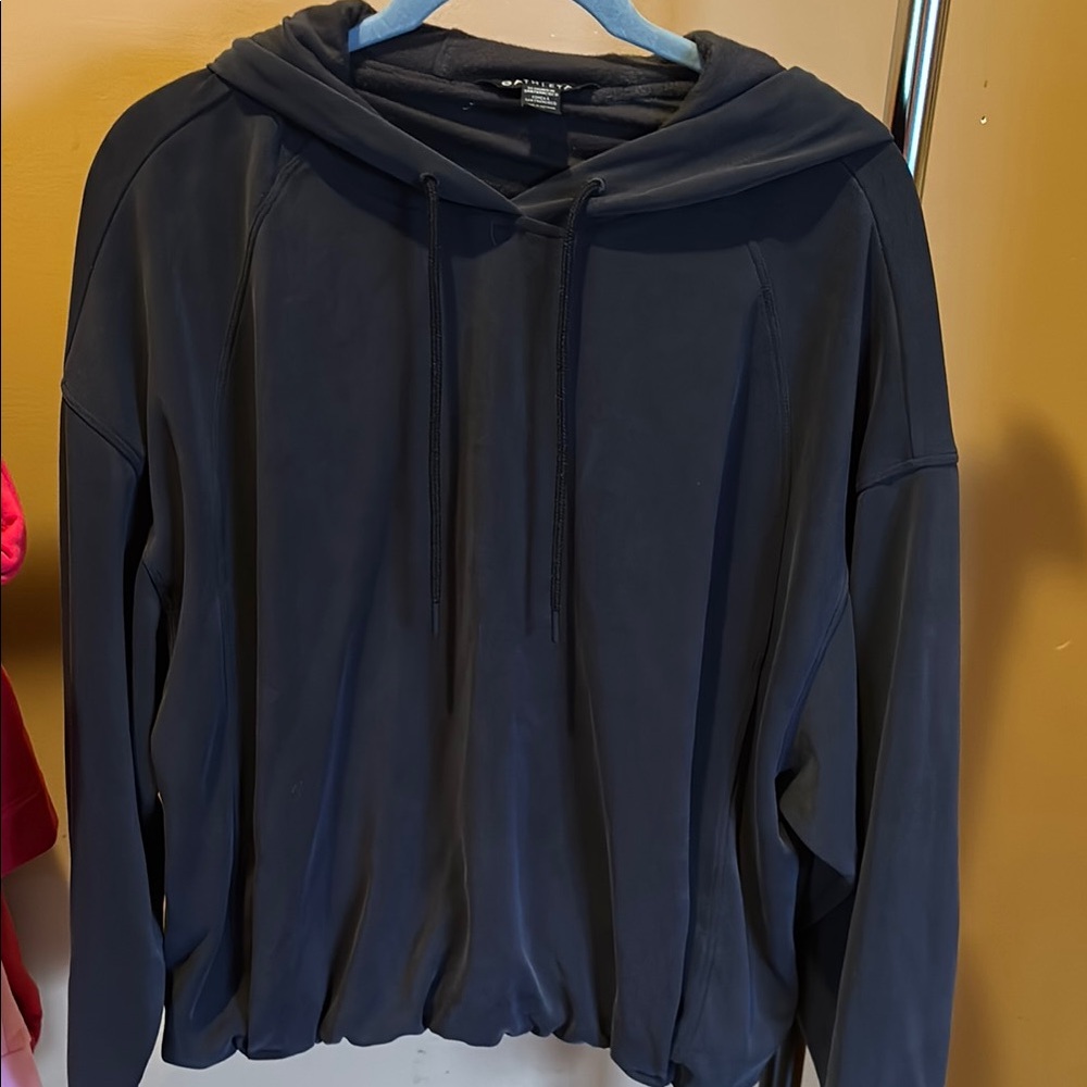 Athleta Black Charcoal seasoft bubble hem  Hoodie